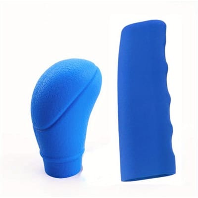 Ensemble de 2 Housses Universelles pour Pommeaux de Levier de Vitesse et Freins à Main de Voiture, Conçues pour Améliorer le Style de Votre Véhicule bleu