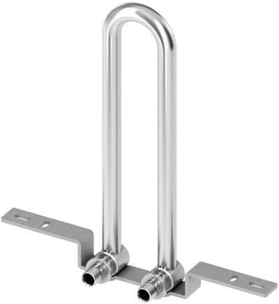TECE TECEflex gesloten aansluitunit voor radiatoren, wandmontage, koper vernikkeld, afmeting 16 x 15 mm, steekmaat 50 mm, 714905