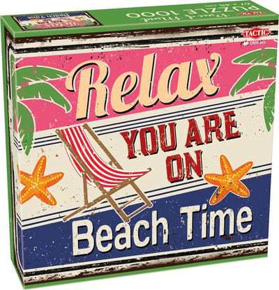 Tactic Beach Time – Puzzel – 1000 stukjes – Zomerse Tekstpuzzel – Rustgevend Ontwerp – Hoogwaardige Scandinavische Kwaliteit