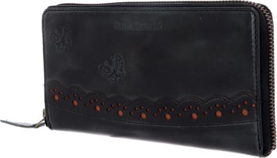 bruno banani Portemonnee Ziloo Zip Around Wallet Black Zwart