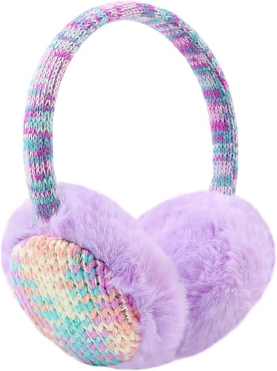 Warme Earmuffs voor Kinderen, Gevoerd met Zachte Pluche, Ideaal voor Buitenactiviteiten in de Winter, Paars