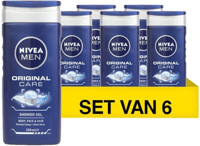 Nivea Men Douchegel Protect & Care 3in1 - Moisturising + aloe vera - 6 x 250 ml