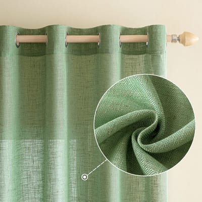 Dailygoods- Gordijnen lichtdoorlatend - Gordijnen met oogjes - Gordijnen 2 panelen - Gordijnen 140 x 137 cm - Gordijnen voor woonkamer/slaapkamer - Hoogwaardig linnen/polyester - Raamdecoratie