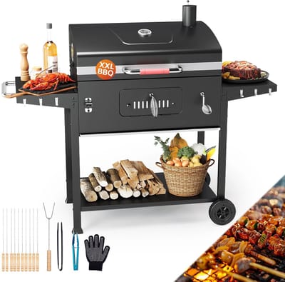 Damenzo - Barbecue - Barbecue houtskool - Grill - Grill apparaat - Bbq - Bbq houtskool - 71x42.5 cm - Zwart