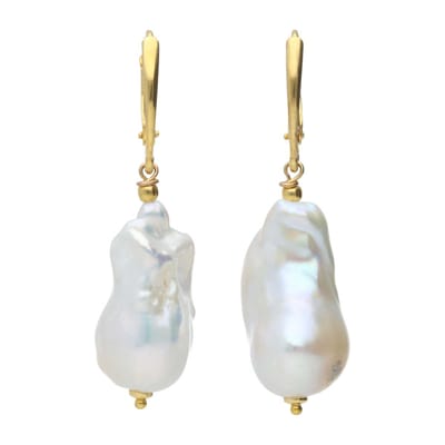 Bela Donaco - Oorbellen Parel B13 – 24K Verguld Sterling Zilver – Keshi Parels