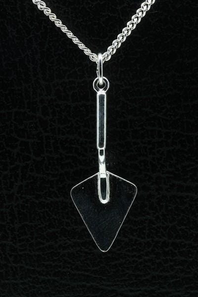 Zilveren Metseltroffel ketting hanger - groot