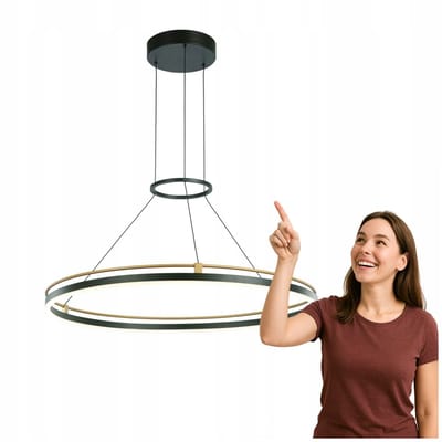 Merlot LED Plafondlamp 28W Modern Zwart Goud Italux