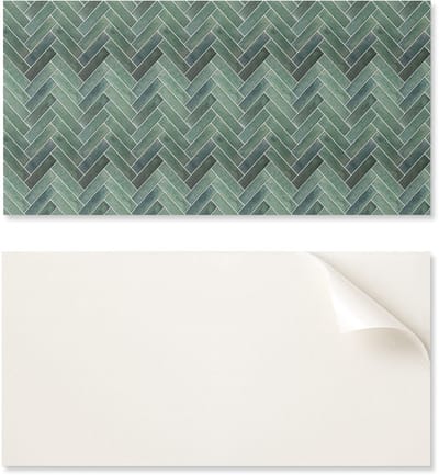 Vinyl decoratie met print voor montage zonder gereedschap, 100x50 cm, 3D visgraatpatroon