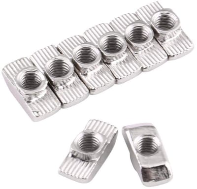 T Nut Set van 50 Stuks voor Aluminium Profielen - Galvanized Carbon Staal, M4, M5, M6, M8 - Ideaal voor Constructie en Bevestiging