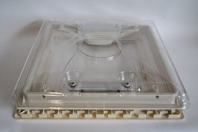 MPK Dakluik 40x40 - grote kap - transparant glas - met combirollo