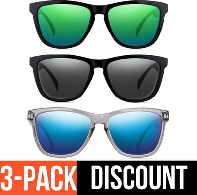 Reboot Optics® | Zonnebrillen | 3 stuks | Gepolariseerd | Unisex
