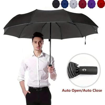 Nivard Moderne Golf Paraplu - Stormparaplu - Opvouwbaar - Windproof - Stormproef - UV Bescherming - Umbrella - Draagbaar - Grijs