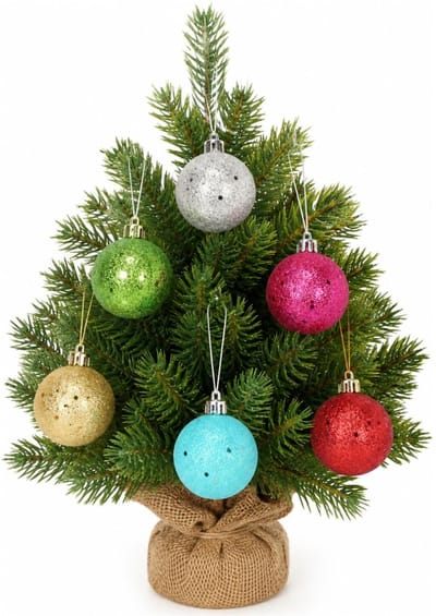 Feeric lights & Christmas Kerstballen - 6x - gekleurd - piepschuim - glitter - 5 cm - kerstversiering