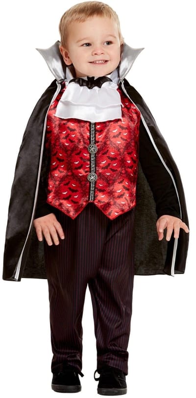 Smiffys - Toddler Vampire Kinder Kostuum - Kids tm 4 jaar - Rood