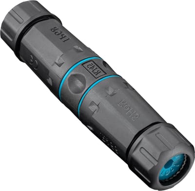 Goobay Cat6a Waterdichte Kabelconnector - STP - IP68 - Voor kabel op maat - Zwart/Blauw