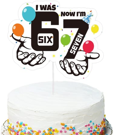 Dailygoods- Taarttopper Grappige Meme - Taartdecoratie Verjaardag 6-7 Jaar - Taartversiering Bruiloften - Jubilea - Afstuderen - 20x16,5 cm