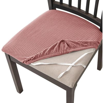 Housse de coussin de siège en Jacquard, housse de chaise extensible en tissu de noyau de maïs pour salle à manger, bureau, cuisine, protection de tabouret rond en Spandex 1 piece gray