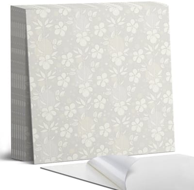 Coloray Plaktegels - Bloemenpatroon op de achtergrond Portugese Tegels - 30 cm x 30 cm - Grijs Plaktegels - 9 stuks - Vierkant PVC Tegels - Plaktegels Keuken - Zelfklevende Vloertegels - Vinyl Tegels Zelfklevend - Zelfklevende Tegels