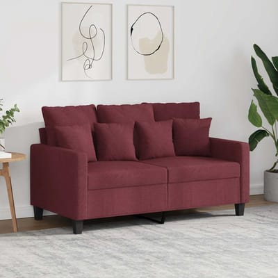 vidaXL - Tweezitsbank - 120 - cm - stof - wijnrood