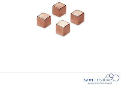 Sam Creative Whiteboard Magneten - Kubus - 10 mm - Metallic - Brons - 4 stuks