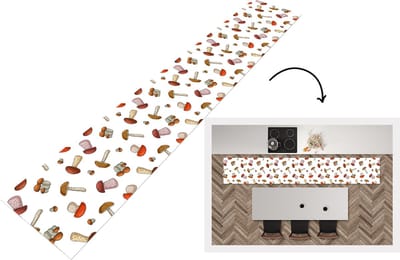 Keukenloper - Loper keuken - Paddenstoel - Patroon - Cartoon - 300x50 cm - Keukenloper vinyl