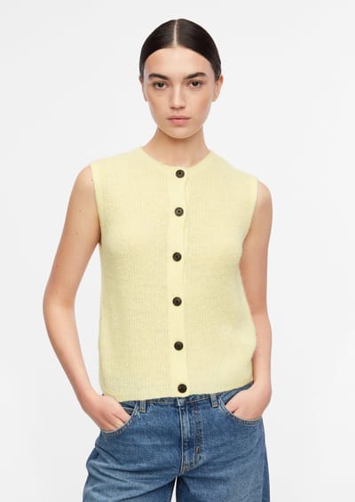 Alpaca Mix Mouwloze Cardigan Dames COMMA