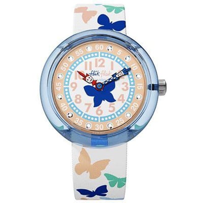 Swatch Quartz Uurwerk 30 Meter Waterbestendig Kinderhorloge 31,85 Mm Wit Wijzerplaat Kunststof Kast Stofband Kinderhorloges ZFBNP099 White white