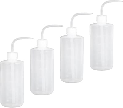 Curved nozzle sprayflessen voor nauwkeurig water geven, ideaal voor kamerplanten, bemesting en schoonmaak, set van 4 stuks van 500 ml