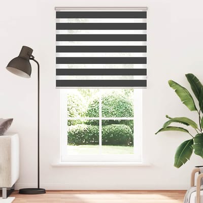 vidaXL - Zebra - rolgordijn - 125x230 - cm - stofbreedte - 120,9 - cm - zwart