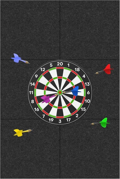 Zelfklevende Vilt Wandbescherming voor Dartbord - 90x60 cm Dart Surround