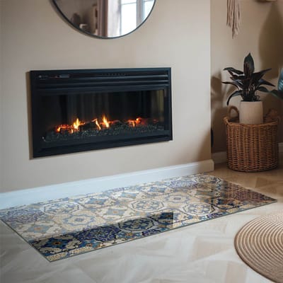 Coloray Vloerplaat Houtkachel - Plaat voor Onder Houtkachel - 140 cm x 70 cm - Open Haard Accessoires - Blauw Vloerplaat Kachel - Onderplaat Voor Houtkachel - Plaat onder Houtkachel - Kachel Onderplaat - Verwarmingsaccessoires