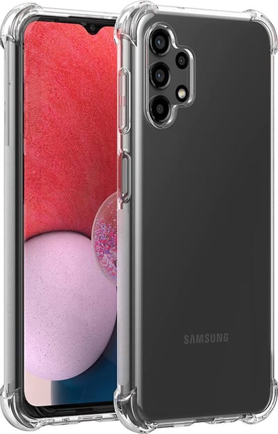 Hoesje geschikt voor Samsung Galaxy A13 4G - Clear Anti Shock Hybrid Armor Case Siliconen Back Cover Hoes Transparant