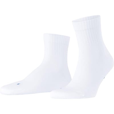 FALKE Run Rib crew eenkleurig katoen functioneel materiaal sokken unisex wit - maat 44-45