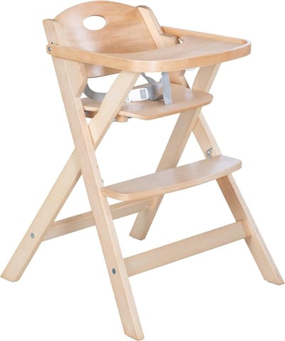 Ruimtebesparende opvouwbare kinderstoel - natuurlijk hout - baby en kinderstoel