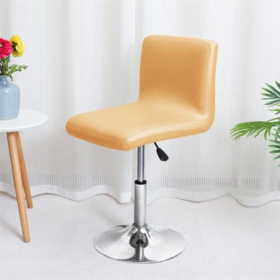 1PC Housse de Chaise de Bar Extensible Imperméable Cuir PU Chaises à Dossier Court Housses de Chaise Amovibles Housse de Chaise Ascenseur pour Hôtel Banquet Club