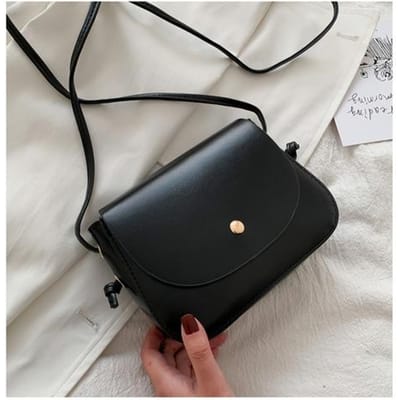 Aankomst Dames Eenvoudige Schoudertas Snoepkleur PU Leer Dames Kleine Vierkante Crossbody Tassen Dames Handtassen Torebki Damskie 18x15x6cm black