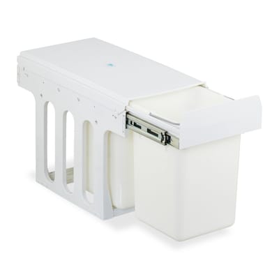 inbouw prullenbak - 2 vakken - 2x 8 l - keukenkast vuilnisbak - wit