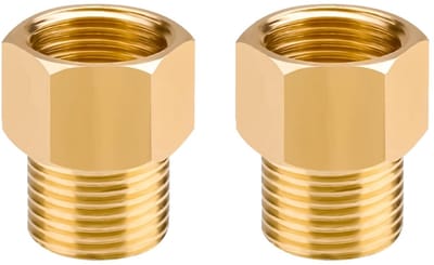 Allecto - Gas Hose Fittings - Gas Adapter - Veilig en Betrouwbaar - Geel - Aansluiting - Ideaal voor Gasfornuis, Boiler en Kamperen - Set van 2