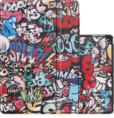 Hoes - Geschikt voor Apple iPad 8 (2020) - 10.2 inch - 8e Generatie - Dun & Stevig - Trifold Bookcase - Hard Cover - Hardcover Book Case - Tablet Hoesje - Graffity