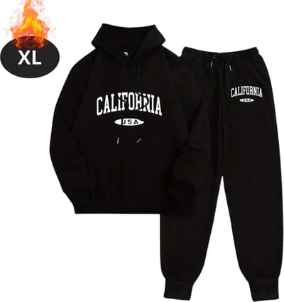 Nivard Joggingpak - Huispak - Volwassenen - Trainingspak - Comfortabel - Joggingsbroek - Tracksuit - Dames - Winter - Zwart - XL