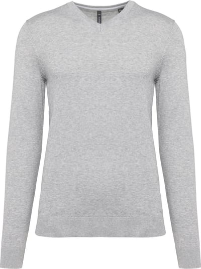 Kariban Ecologische herentrui met V-hals K980 - Light grey heather - 3XL