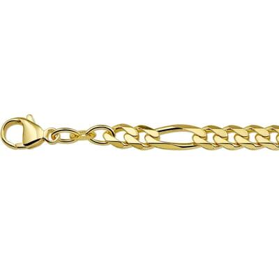 The Jewelry Collection For Men Ketting Figaro 5,0 mm - Zilver verguld