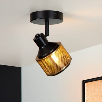 Lucide RAFA - Plafondspot (Plafondlamp) - 1xE14 - Zwart