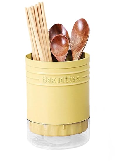 Dailygoods- Keukengereihouder rond - Afdruiprek organizer - Kunststof - Voor bestek/eetstokjes - Duurzaam - Afvoerend design - Bestekhouder