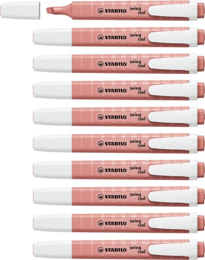 STABILO swing cool - Markeerstift - Perfect Voor Onderweg - NatureCOLORS - Sienna - Doos 10 stuks