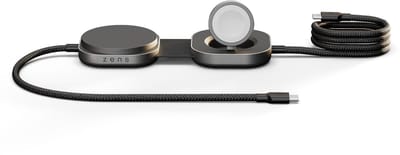 Zens Charging Cable Pro 3 1× Qi2 15 W Apple Watch USB-C 140 W draadloze oplaadkabel Zwart
