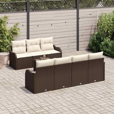 vidaXL - Tuinbank - Set - Bruin - 55 - x - 55 - x - 37 - cm - poly - rattan