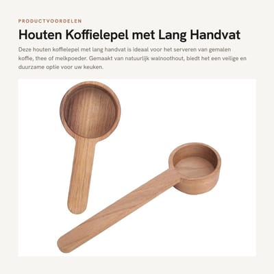 Dailygoods- Maatlepel 10 gram - Koffielepel - Walnoot Hout - Maatlepel Set - Duurzaam - Gezond en Veilig