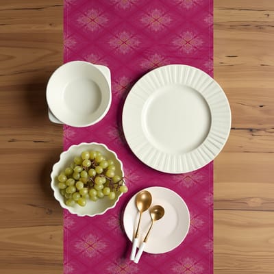 ABAKUHAUS Tafel loper – rechthoekige tafel loper 40×180 cm – roze magenta