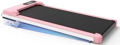 Loopband met 7% helling - 3-in-1 loopband bis 130 kg - 1-8 km/u instelbaar - Oppervlak 38,5 x 90 cm - Roze